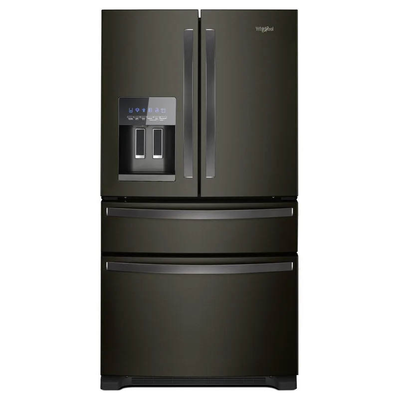 Whirlpool - 35.625 Inch 25 cu. ft French Door Refrigerator in Black Stainless - WRX735SDHV Black Stainless