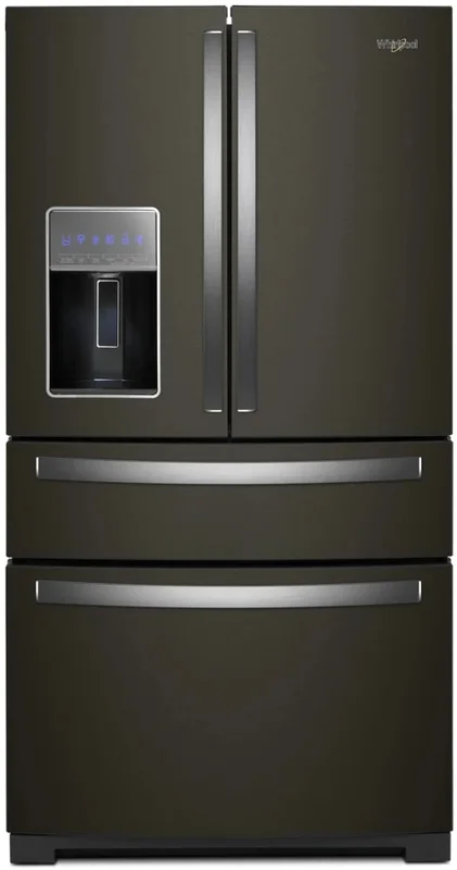 Whirlpool - 35.63 Inch 26 cu. ft French Door Refrigerator in Black Stainless - WRMF7736PV Black Stainless