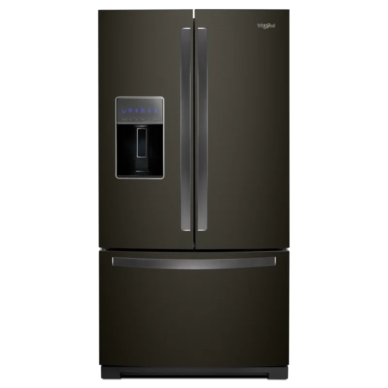 Whirlpool - 35.69 Inch 27 cu. ft French Door Refrigerator in Black Stainless - WRF767SDHV Black Stainless