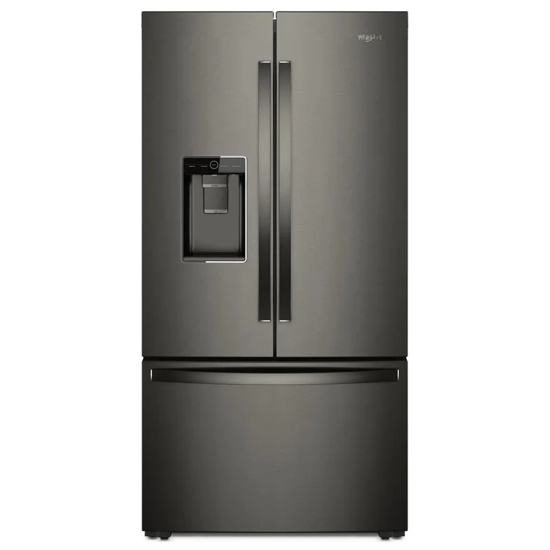 Whirlpool - 35.8125 Inch 24 cu. ft French Door Refrigerator in Black Stainless - WRF954CIHV Black Stainless