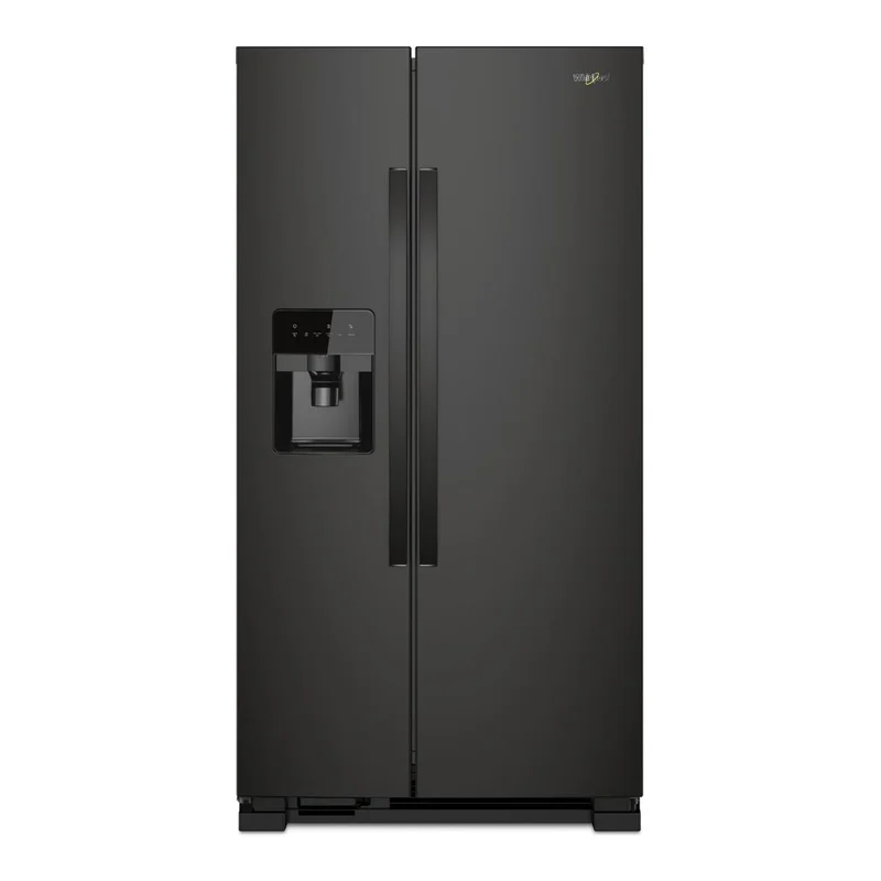 Whirlpool - 35.875 Inch 25 cu. ft Side by Side Refrigerator in Black - WRS335SDHB Black