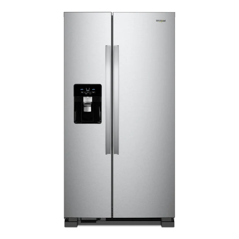 Whirlpool - 35.875 Inch 25 cu. ft Side by Side Refrigerator in Stainless - WRS555SIHZ Stainless