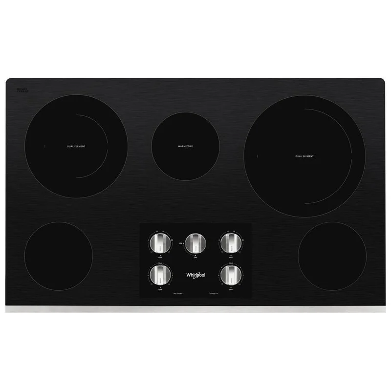 Whirlpool - 36.3 inch wide Electric Cooktop in Stainless - WCE77US6HS Stainless