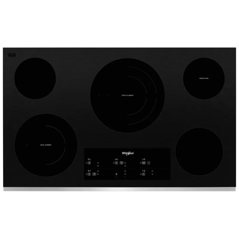Whirlpool - 36.3125 inch wide Electric Cooktop in Stainless - WCE97US6KS Stainless