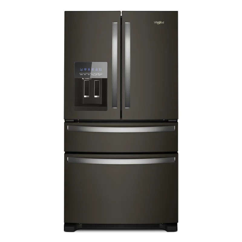 Whirlpool - 36 Inch 24.5 cu. ft French Door Bottom Mount Refrigerator in Black Stainless - WRMF3636RV Black Stainless