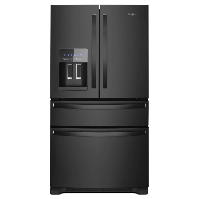Whirlpool - 36 Inch 24.5 cu. ft French Door Bottom Mount Refrigerator in Black - WRMF3636RB Black