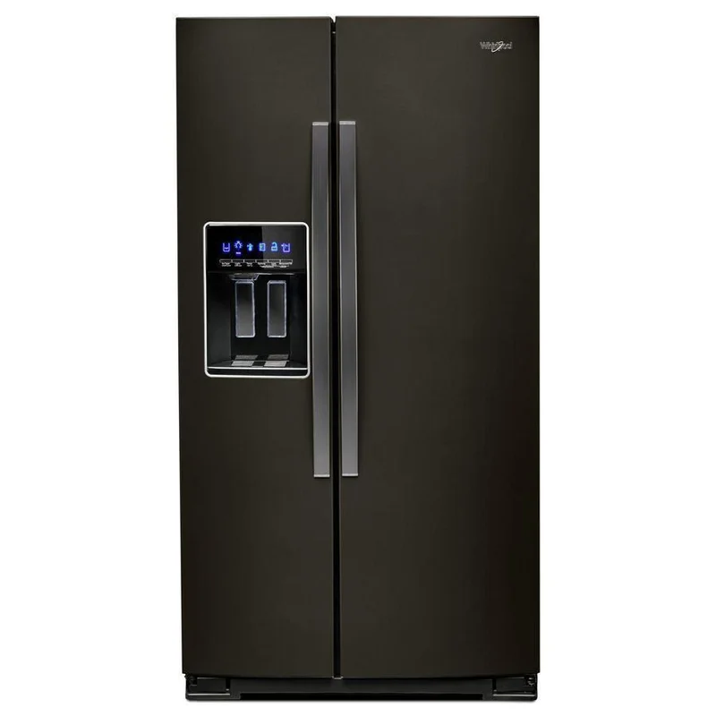 Whirlpool - 36 Inch 28 cu. ft Side by Side Refrigerator in Black Stainless - WRS588FIHV Black Stainless