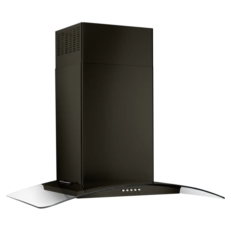 Whirlpool - 36 Inch 400 CFM Wall Mount and Chimney Range Vent in Black Stainless - WVW51UC6HV Black Stainless