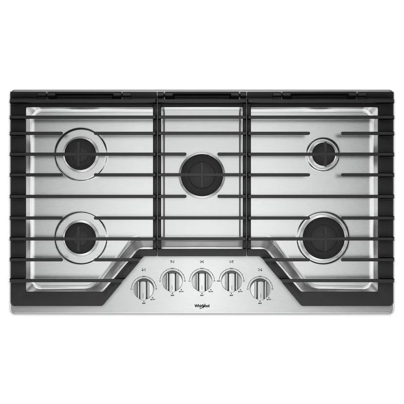 Whirlpool - 36 inch wide Gas Cooktop in Stainless - WCG55US6HS Stainless