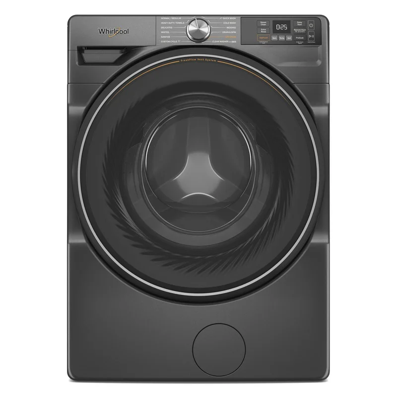 Whirlpool - 5.2 cu. Ft Front Load Washer in Volcano Black - WFW5720RU Black