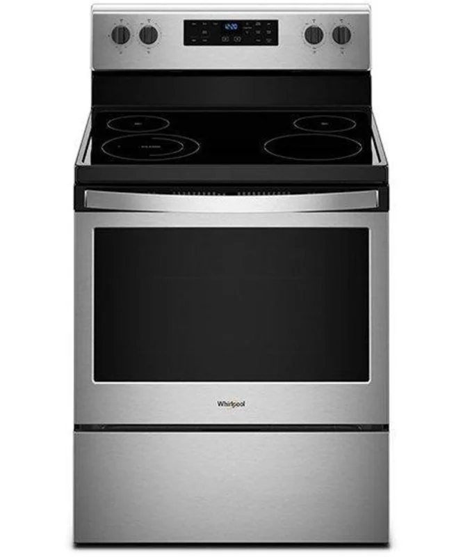 Whirlpool - 5.3 cu. ft Rear Control Electric Range in Black-on-Stainless - YWFE510S0HS Stainless
