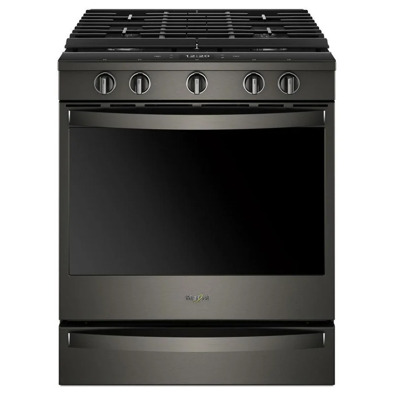 Whirlpool - 5.8 cu. ft Gas Range in Black Stainless - WEG750H0HV Black Stainless