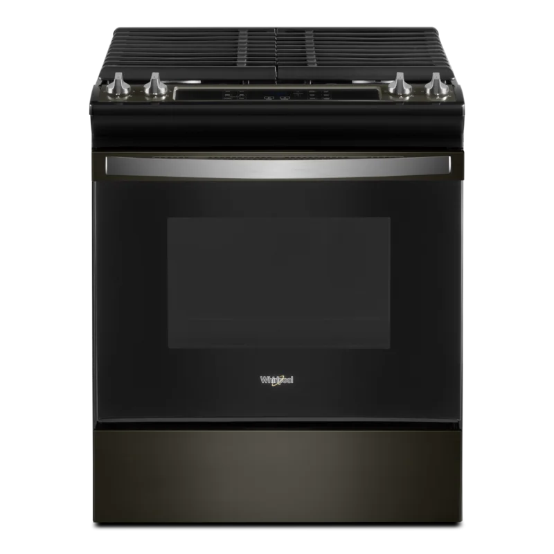 Whirlpool - 5 cu. ft  Gas Range in Black Stainless - WEG515S0LV Black Stainless