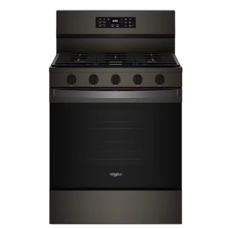 Whirlpool - 5 cu. ft  Gas Range in Black Stainless - WFGS5030RV Black Stainless