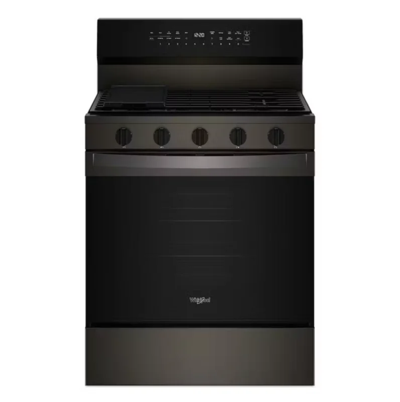 Whirlpool - 5 cu. ft  Gas Range in Black Stainless - WFGS7530RV Black Stainless