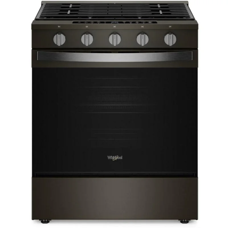 Whirlpool - 5 cu. ft Gas Range in Black Stainless - WSGS7530RV Black Stainless