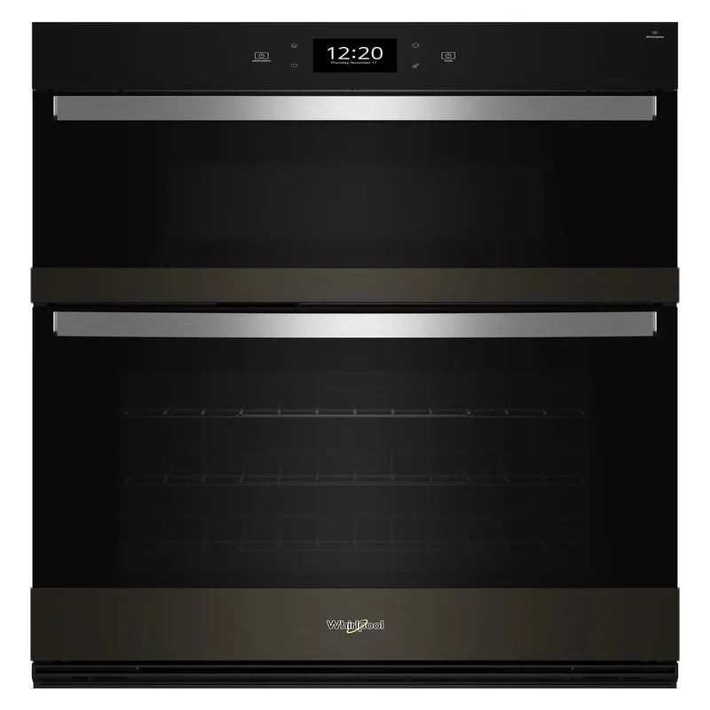 Whirlpool - 6.4 cu. ft Combination Wall Oven in Black Stainless - WOEC7030PV Black Stainless