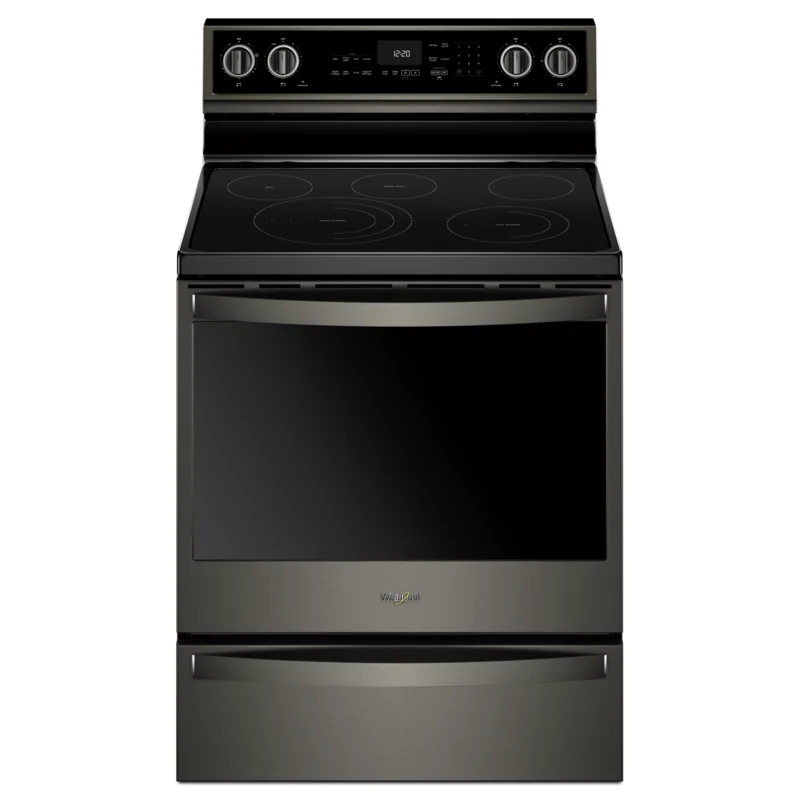 Whirlpool - 6.4 cu. ft Electric Range in Black Stainless - YWFE975H0HV Black Stainless