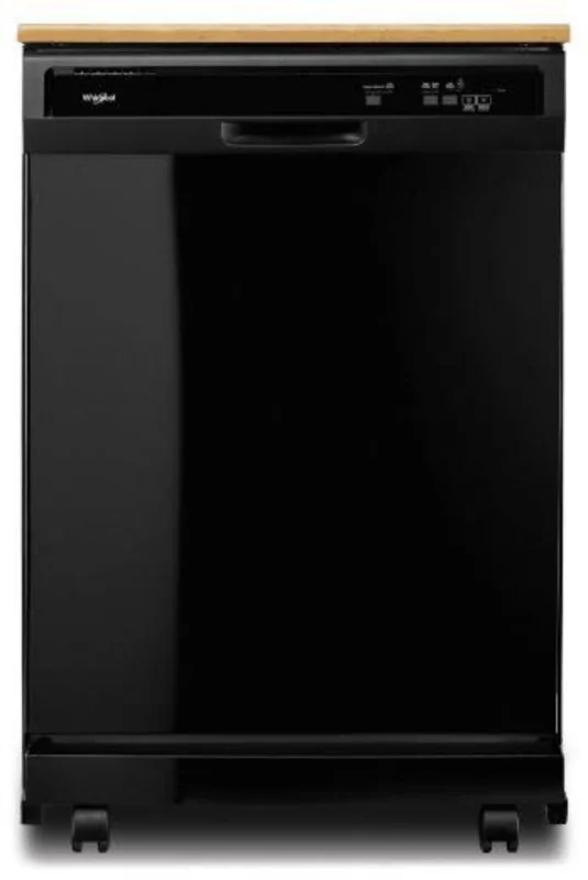 Whirlpool - 64 dBA Portable Dishwasher in Black - WDP370PAHB Black