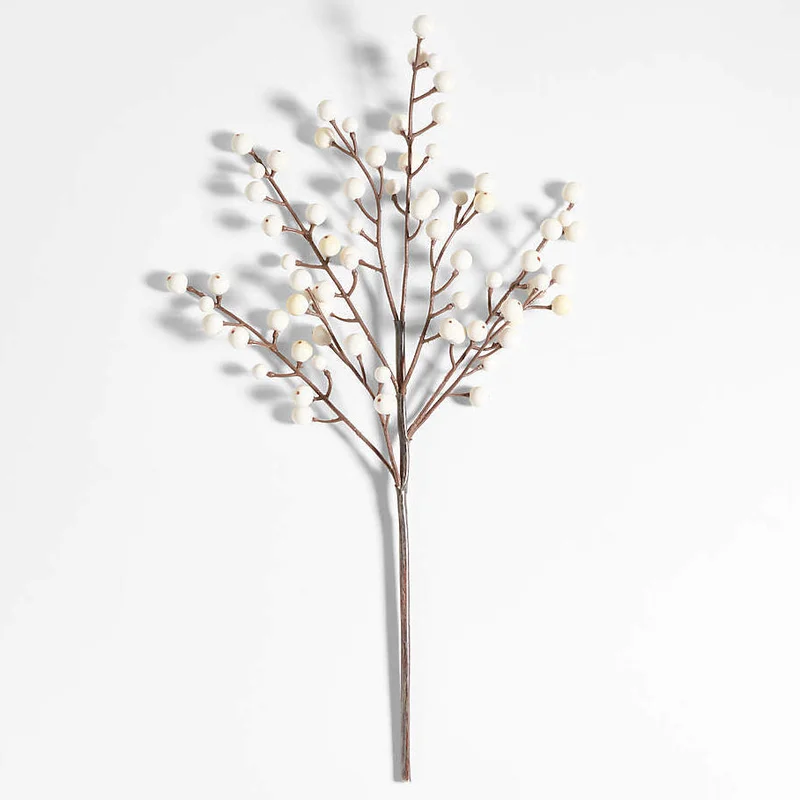 White Berry Christmas Tree Stem, 17", Sold Individually