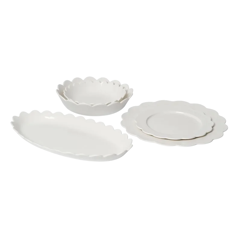 White Scallop Dinnerware, Sold Individually