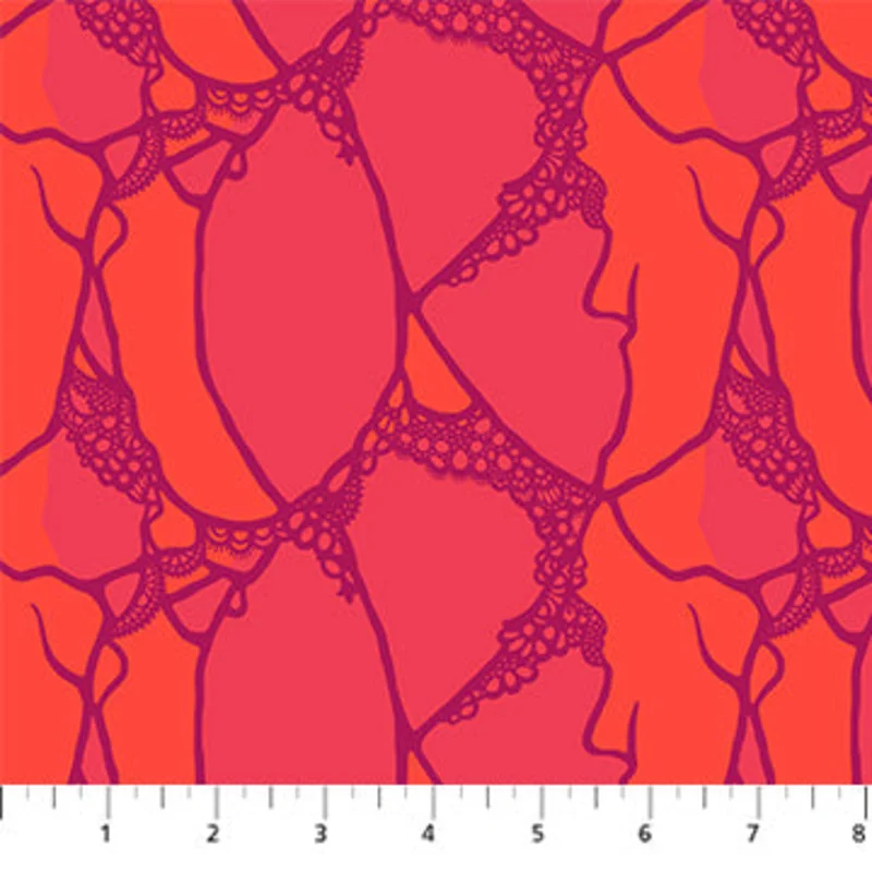 Wild Abandon: Entangled- Flame (1/4 Yard)