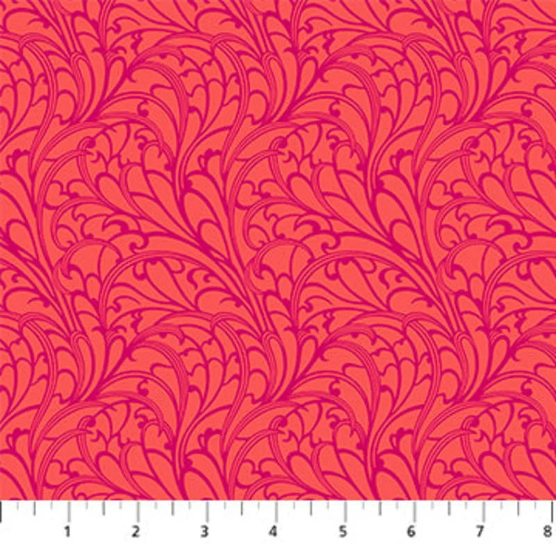 Wild Abandon: Passing Fancy- Flame (1/4 Yard)