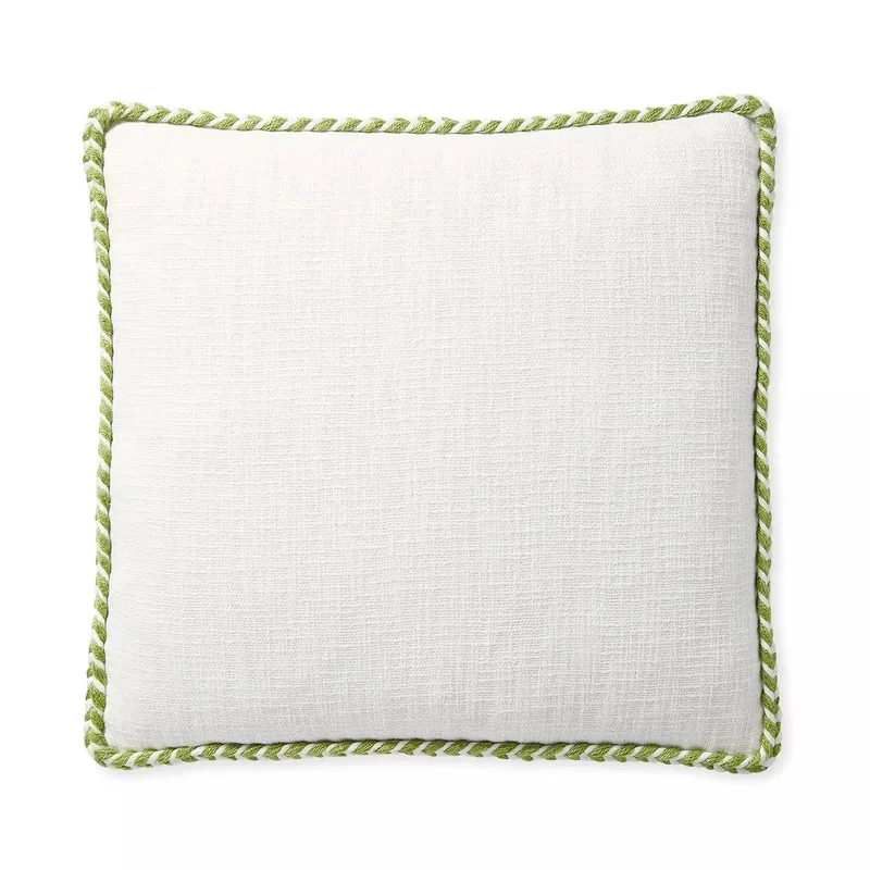 Windward Indoor/Outdoor Pillow - White/Grass, 20" x 20"