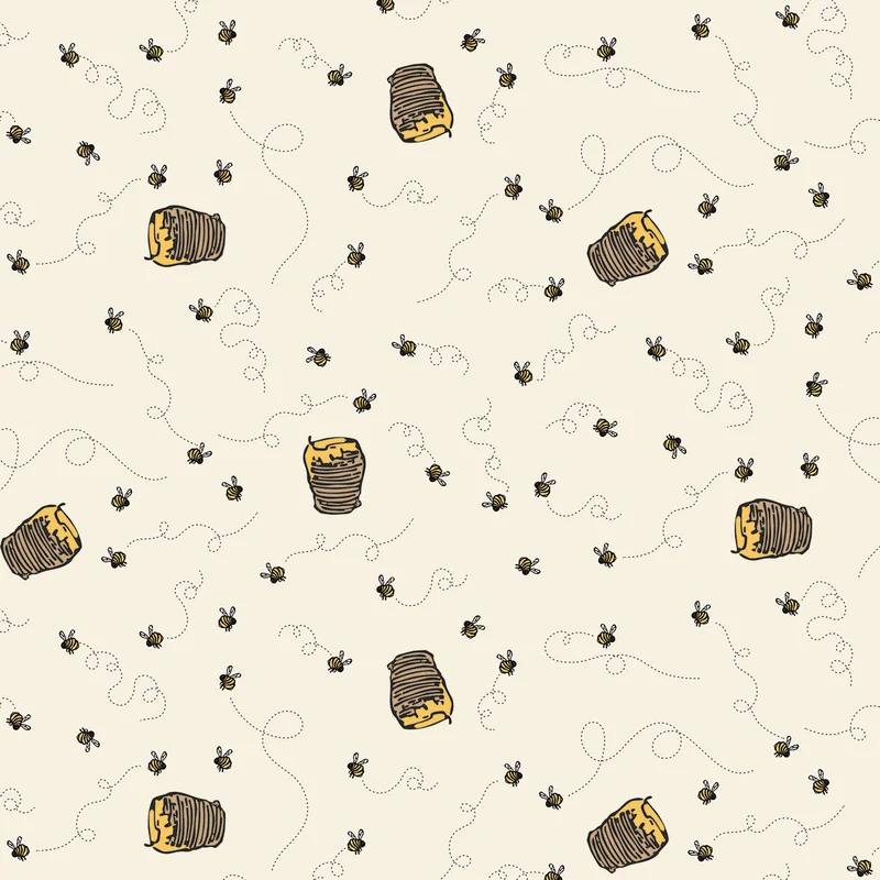 WINNIE THE POOH: Bees-Cream (1/4 Yard)
