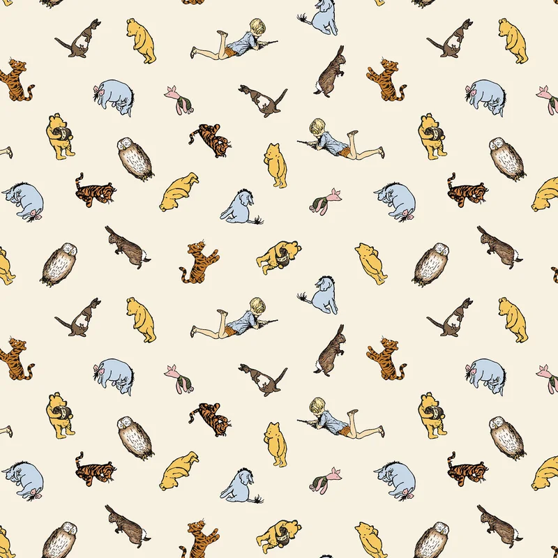 WINNIE THE POOH: Characters-Cream (1/4 Yard)