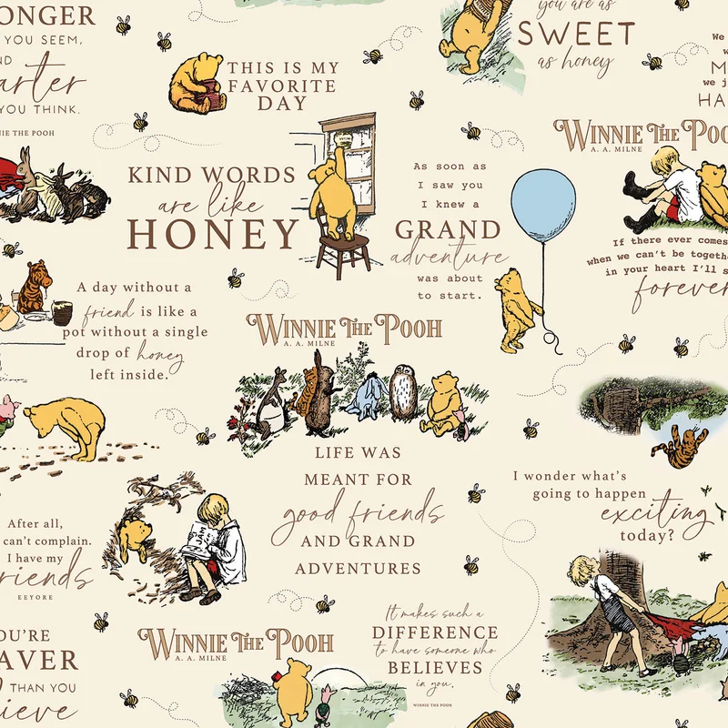 WINNIE THE POOH: Main-Cream (1/4 Yard)