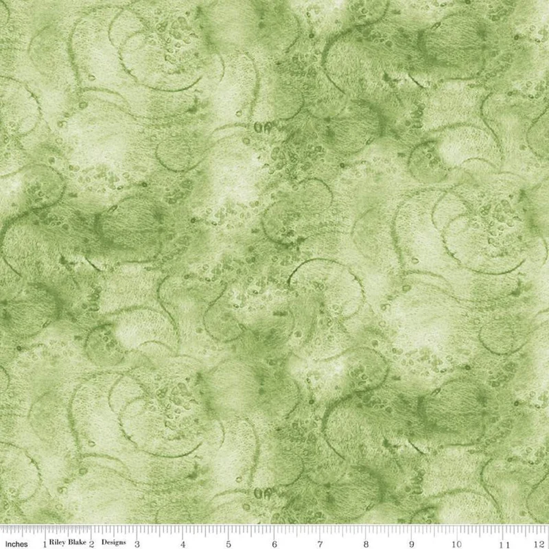WINNIE THE POOH: Painters Swirl-Sage (1/4 Yard)