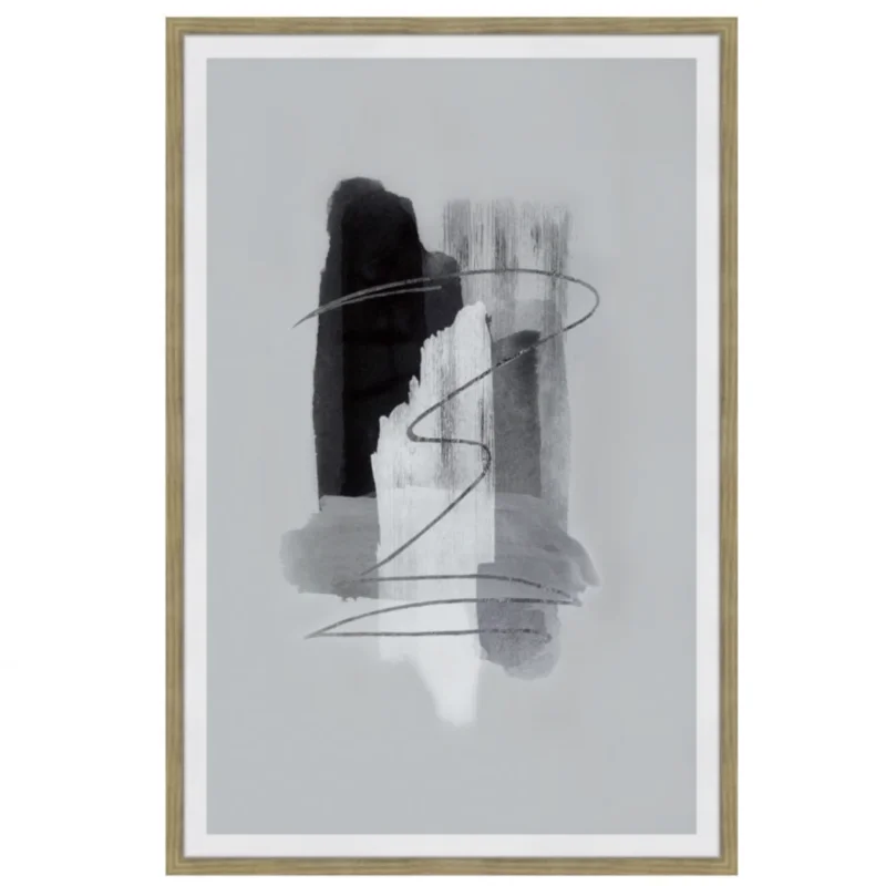 Wisdom 2 Abstract Ink Print Wall Dcor, 31.5"W x 1.25"D x 47.25"H