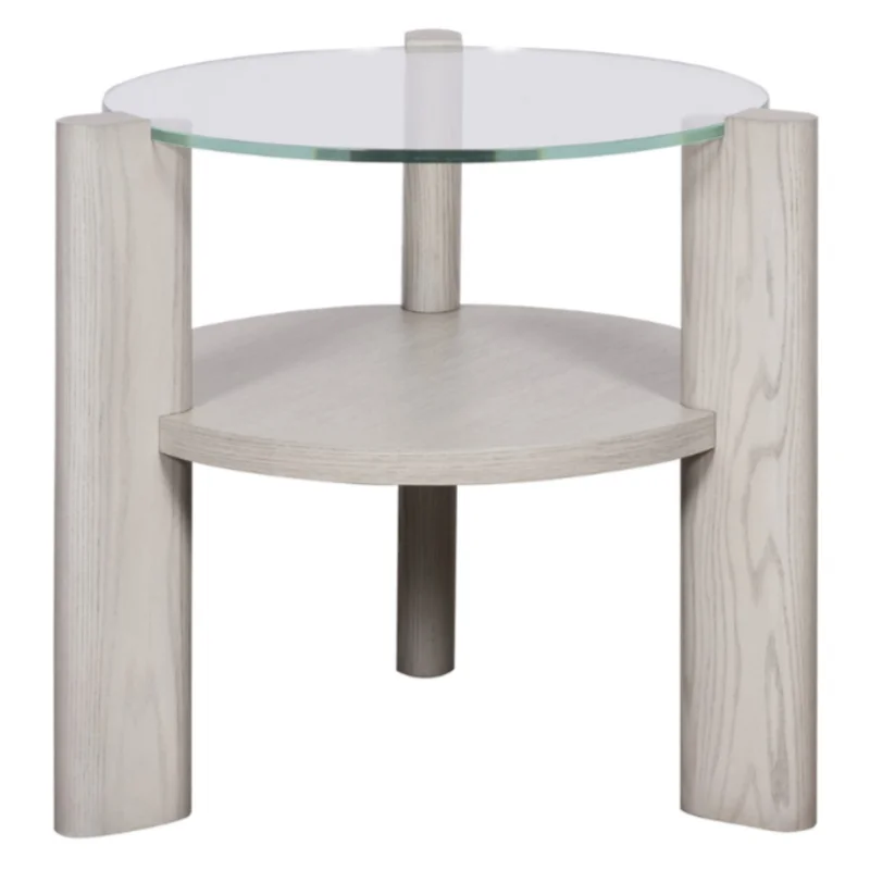 Wolcott End Table, Moonstruck/Clear Glass, 27"W x 27"D x 24.5"H