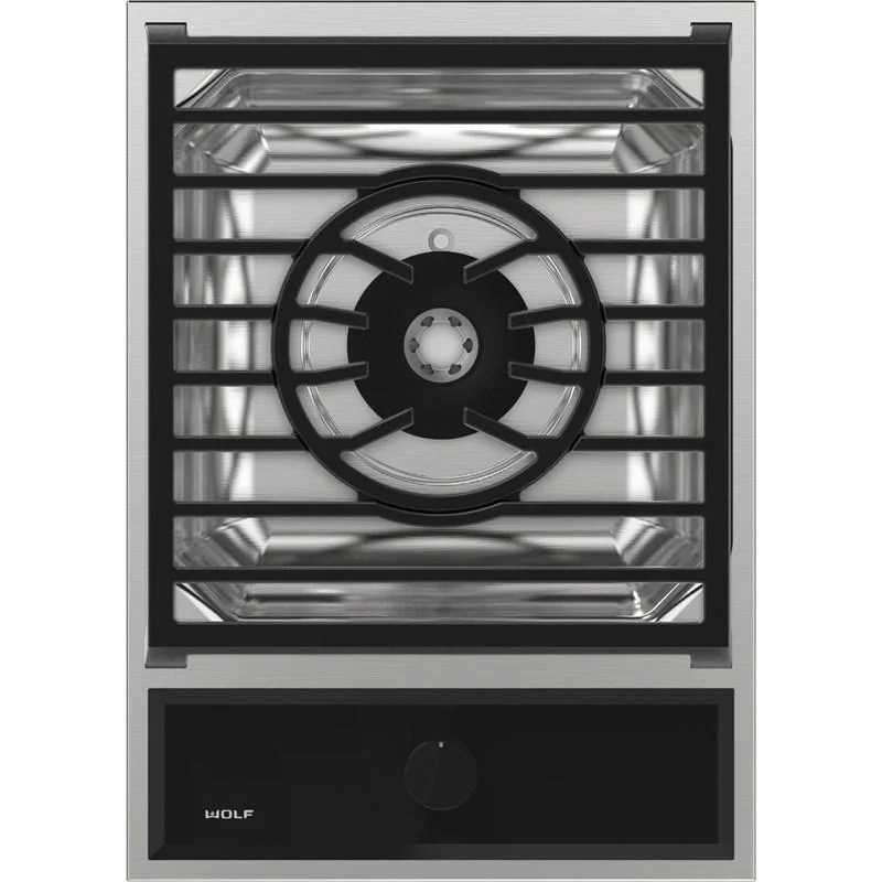 Wolf - 15 inch wide Gas Cooktop in Stainless - MM15TF/S Stainless