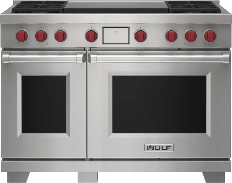 Wolf - 2.7 cu. ft Dual Fuel Range in Stainless - DF48450DG/S/P Stainless