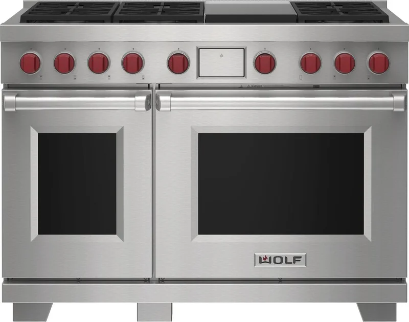 Wolf - 2.7 cu. ft Dual Fuel Range in Stainless - DF48650G/S/P Stainless