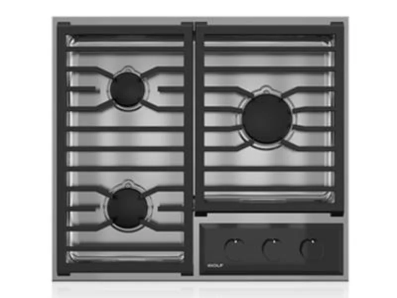 Wolf - 23.625 inch wide Gas Cooktop in Stainless - CG243TF/S Stainless