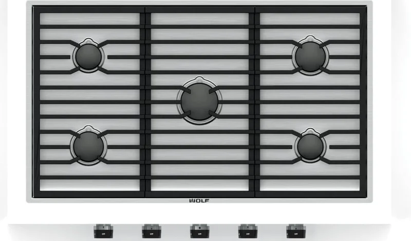 Wolf - 36 inch wide Gas Cooktop in Stainless - CG365C/S Stainless