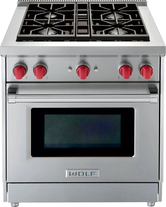 Wolf - 4.4 cu. ft Gas Range in Stainless - GR304 Stainless