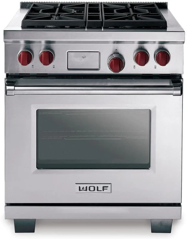 Wolf - 4.5 cu. ft Dual Fuel Range in Stainless - DF304 Stainless