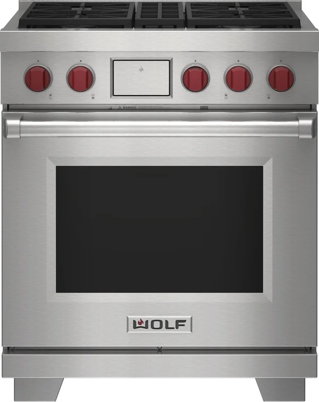 Wolf - 5.1 cu. ft Dual Fuel Range in Stainless - DF30450/S/P/LP Stainless