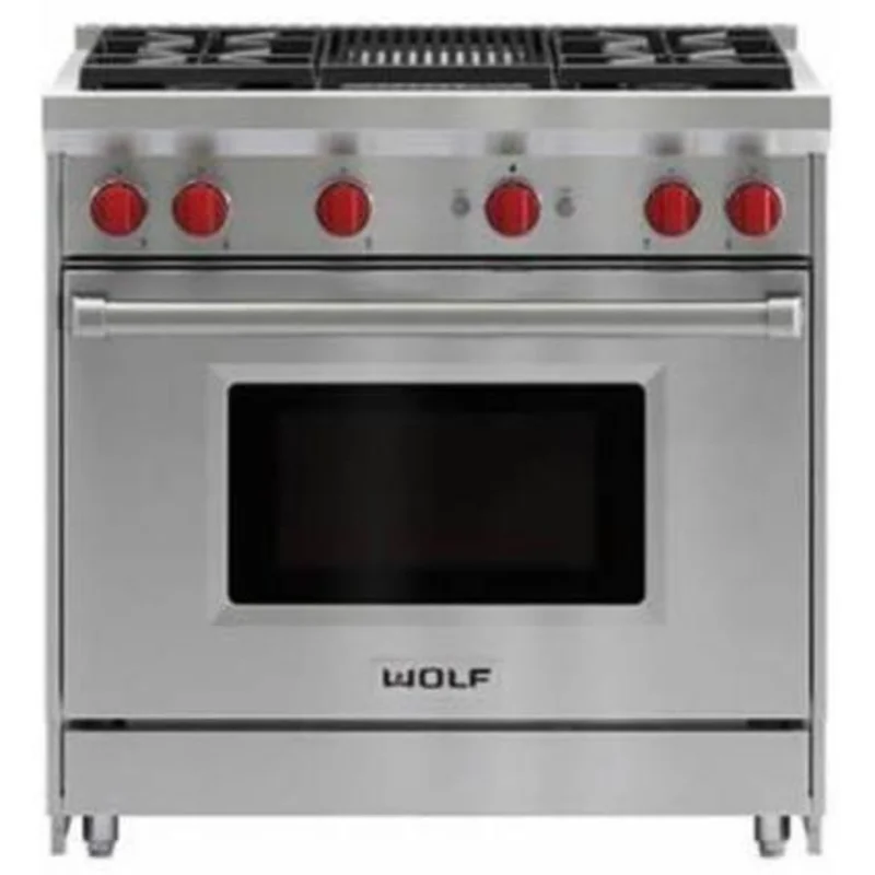 Wolf - 5.5 cu. ft Gas Range in Stainless - GR364C-LP Stainless