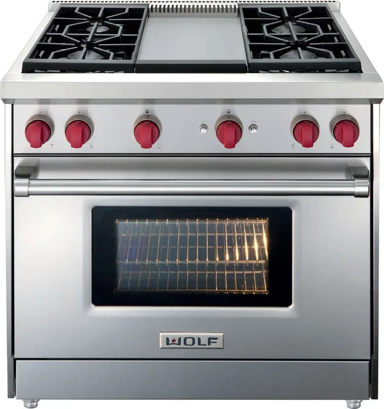 Wolf - 5.5 cu. ft Gas Range in Stainless - GR364C Stainless