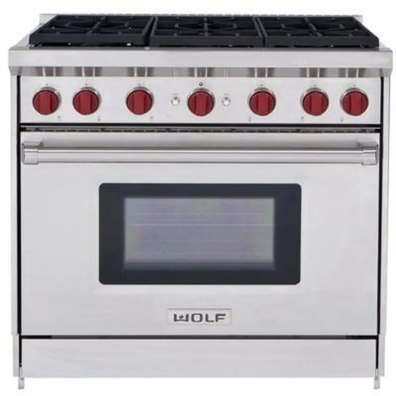 Wolf - 5.5 cu. ft Gas Range in Stainless (Open Box) - GR366 Stainless (Open Box)