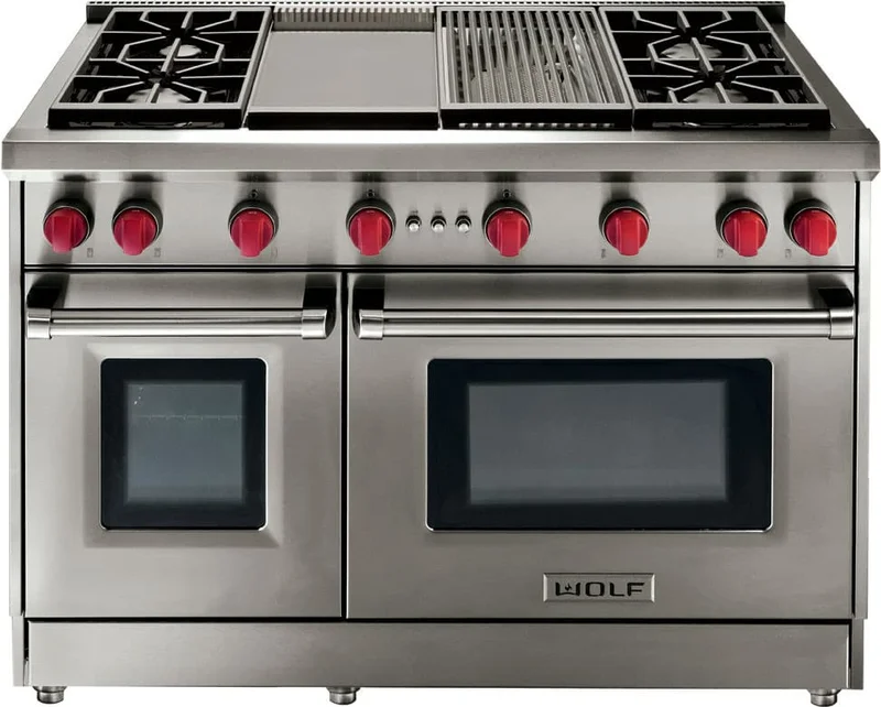 Wolf - 6.9 cu. ft Gas Range in Stainless - GR484CG-LP Stainless