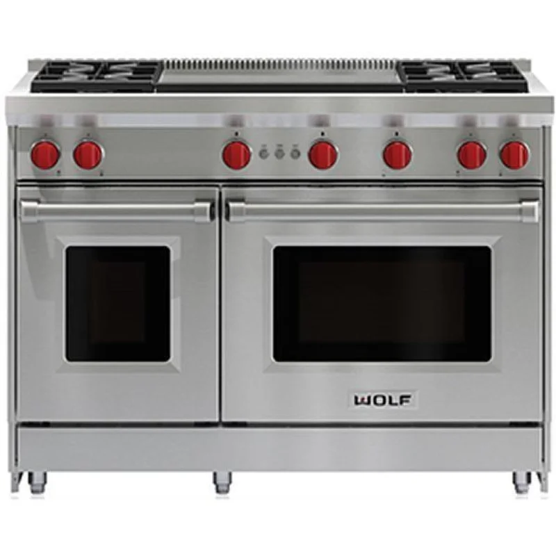 Wolf - 6.9 cu. ft Gas Range in Stainless - GR484DG Stainless