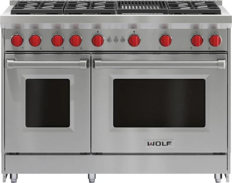 Wolf - 6.9 cu. ft Gas Range in Stainless - GR486C-LP Stainless