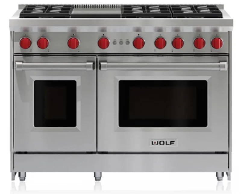 Wolf - 6.9 cu. ft Gas Range in Stainless - GR486G/LP Stainless