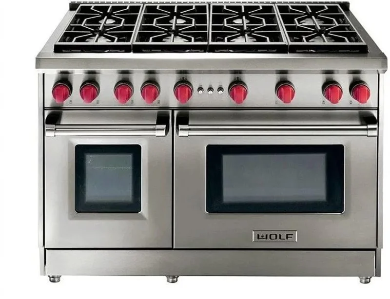 Wolf - 6.9 cu. ft  Gas Range in Stainless - GR488-LP Stainless